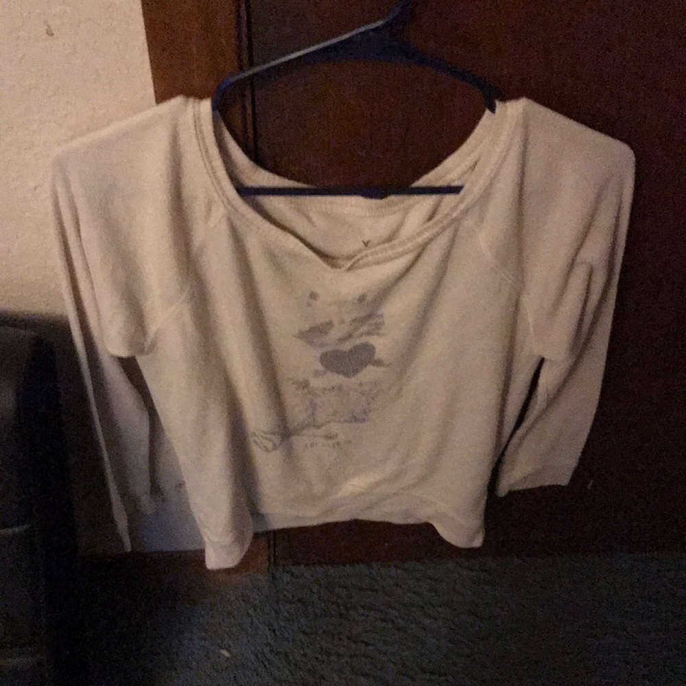 White racoon long sleeve plush shirt
